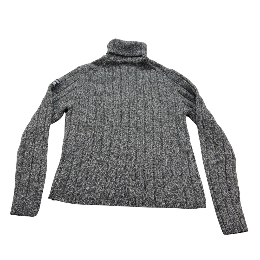 Abercrombie & Fitch Lambswool Ribbed Turtleneck Sweater Men's L Gray Muscle Fit - Picture 2 of 11